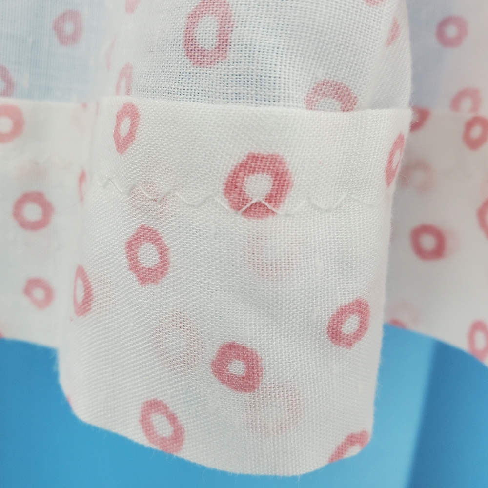 Vintage 60s apron with pink polka dots - Picture 2 of 6